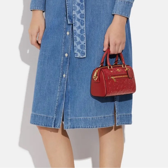 NWT COACH SIGNATURE LEATHER MINI ROWAN SATCHEL HANDBAG CC944 BAG CROSSBODY PURSE - Picture 6 of 6